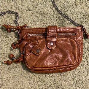 Faux leather crossbody purse